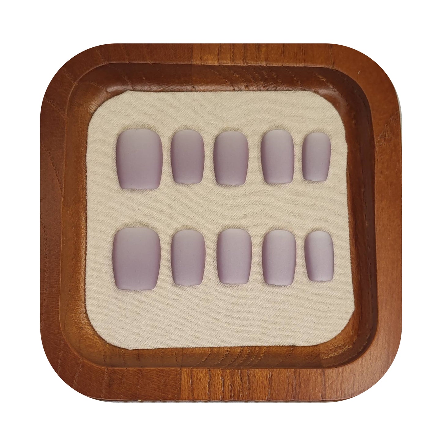 Uñas Press-On Semicuadradas Efecto Ojo de Gato-Mate Purpura