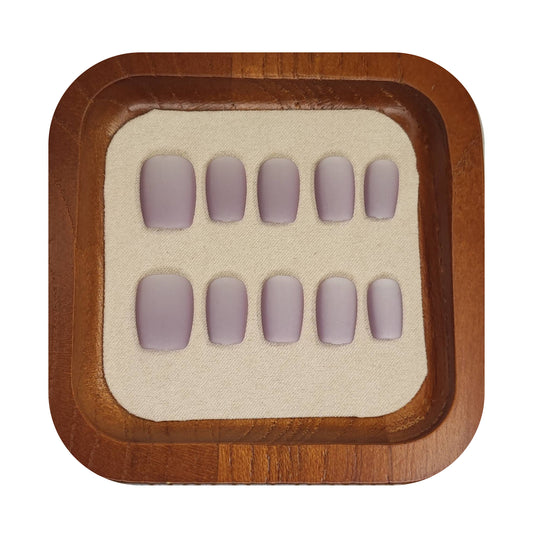 Uñas Press-On Semicuadradas Efecto Ojo de Gato-Mate Purpura