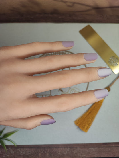 Uñas Press-On Semicuadradas Efecto Ojo de Gato-Mate Purpura