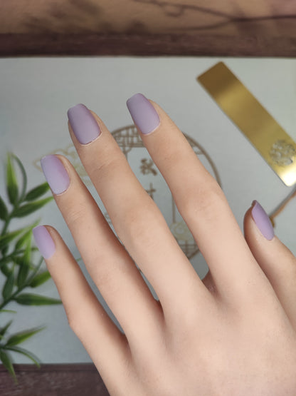 Uñas Press-On Semicuadradas Efecto Ojo de Gato-Mate Purpura